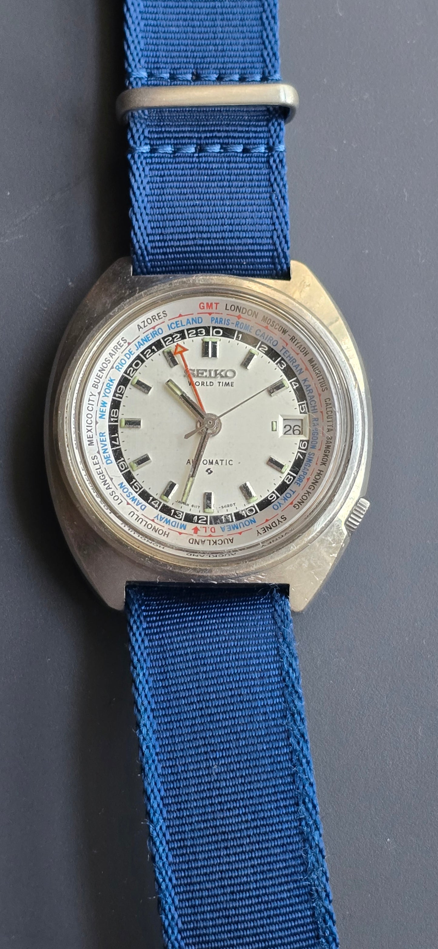 1971 Seiko World time 6117-6049 "Error Bezel"