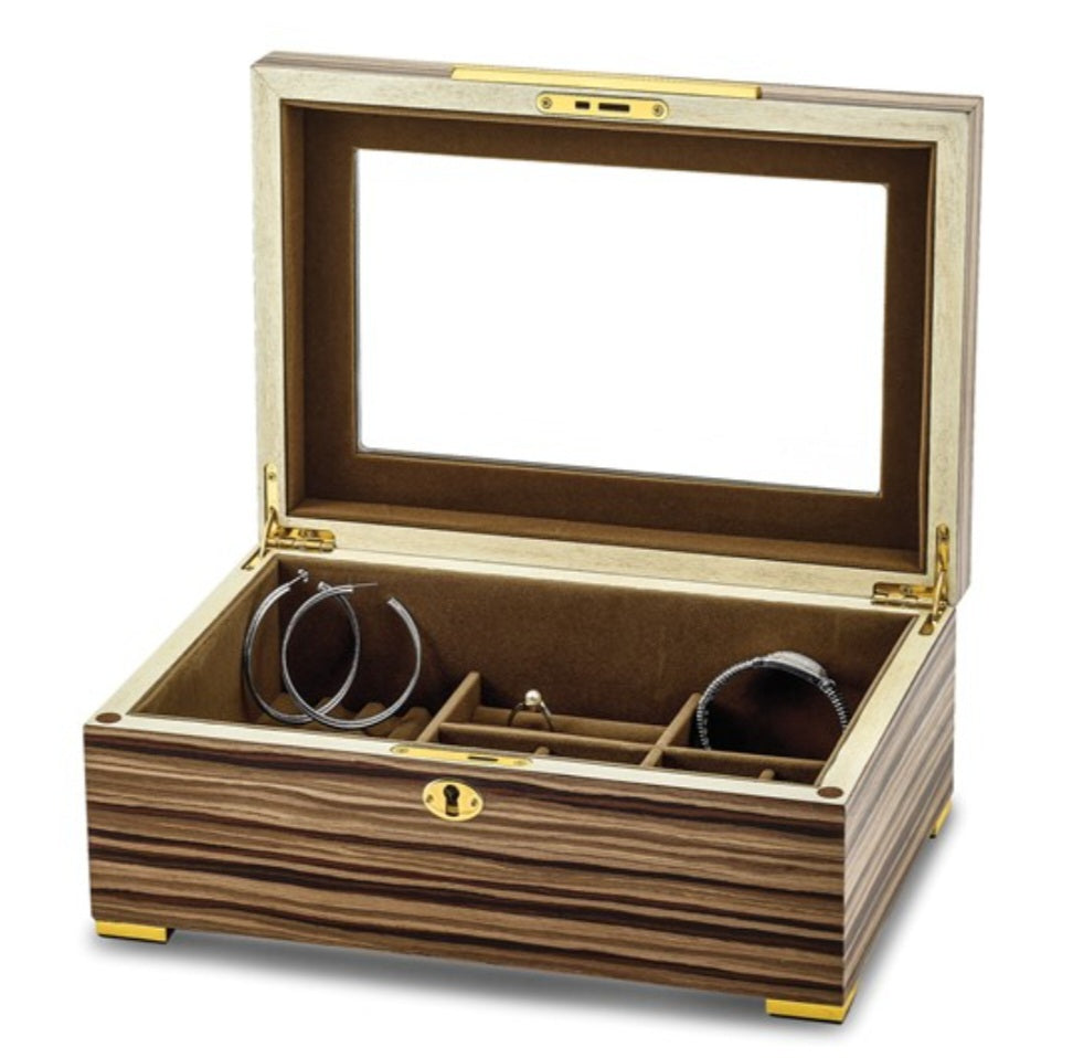 M+K Collection Luxury South American Vine Veneer 10-Slot Locking Watch Case
