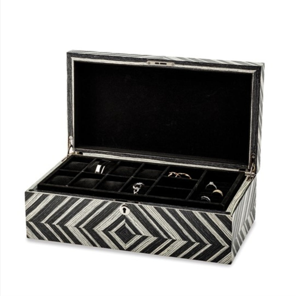 M+K Collection Luxury High Gloss Brazilian Wild Walnut Veneer 8-Slot Locking Watch and Jewelry Case