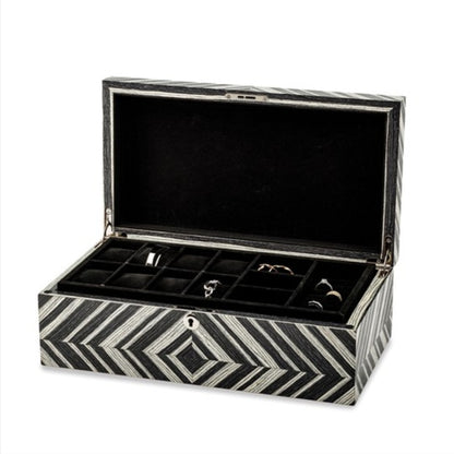 M+K Collection Luxury High Gloss Brazilian Wild Walnut Veneer 8-Slot Locking Watch and Jewelry Case