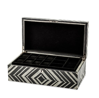 M+K Collection Luxury High Gloss Brazilian Wild Walnut Veneer 8-Slot Locking Watch and Jewelry Case